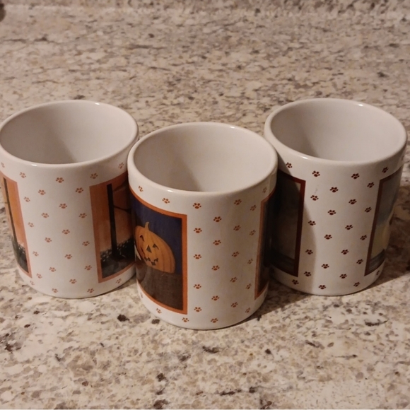 1980's Vintage Vandor Cat Mugs, Made In Japan, Pumpkin Fishbowl & Hammock Cups - Picture 9 of 10